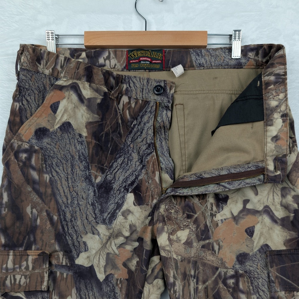 VTG Westark Cargo Pants Mens 38x32 Large Camo Tree Bark Hunting Gorpcore USA 90s